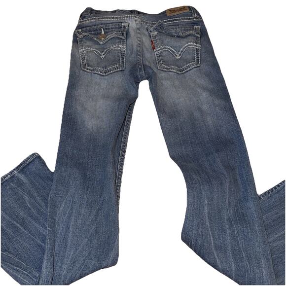 PREOWNED Levi’s Girls Embellished Pocket Bootcut Jeans Size 7 Reg - Picture 2 of 5
